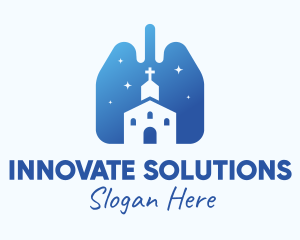 Respiratory System - Blue Lungs Church logo design