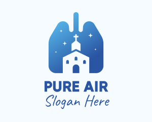 Oxygen - Blue Lungs Church logo design