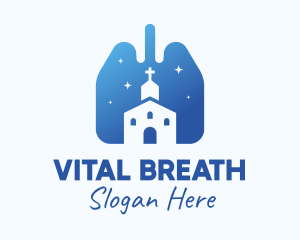 Breathing - Blue Lungs Church logo design