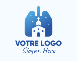 Catholic - Blue Lungs Church logo design