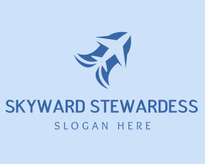 Stewardess - Airplane Travel Tourism logo design