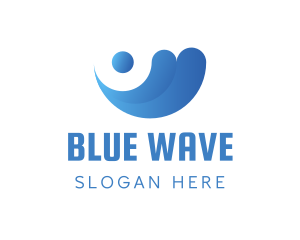 Professional Blue Wave logo design