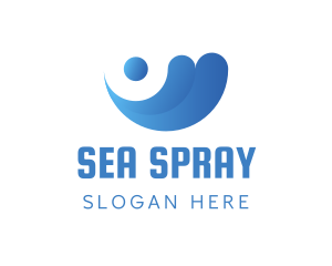 Professional Blue Wave logo design