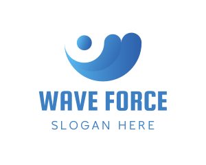 Professional Blue Wave logo design