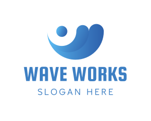 Professional Blue Wave logo design