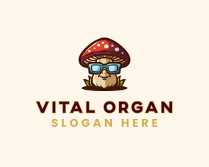 Sunglasses Organic Mushroom logo design