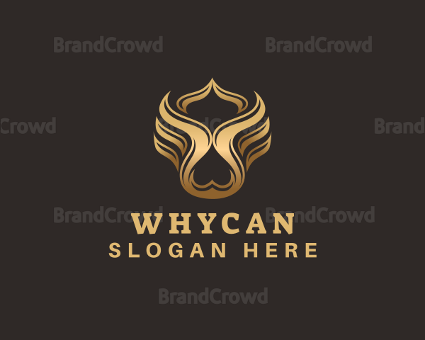 Golden Elegant Wing Logo