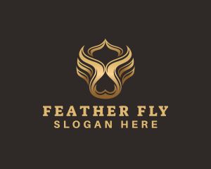 Golden Elegant Wing  logo design