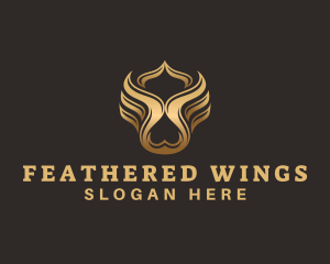 Golden Elegant Wing  logo design