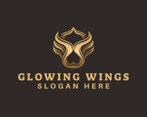 Golden Elegant Wing  logo design