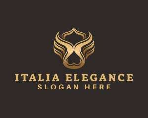 Golden Elegant Wing  logo design