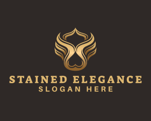 Golden Elegant Wing  logo design