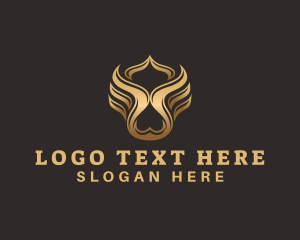Airline - Golden Elegant Wing logo design