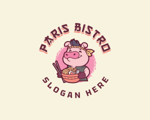 Pig Ramen Noodles logo design