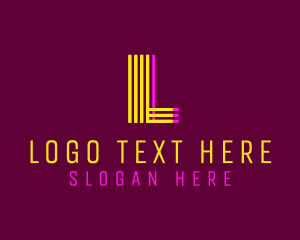 Lettermark - Retro Neon Stripe logo design