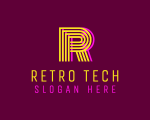 Retro Neon Stripe logo design