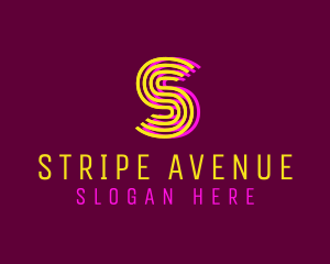 Striped - Retro Neon Stripe logo design