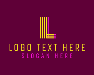 Yellow - Retro Neon Stripe logo design