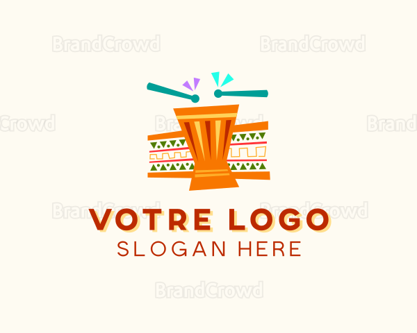 African Drums Percussion Logo