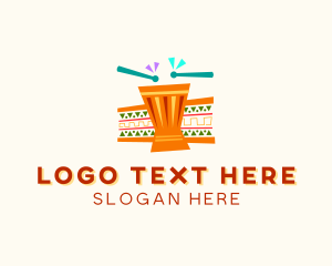 Talking Drum - African Drums Percussion logo design
