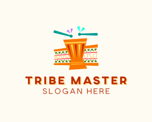 African Drums Percussion logo design