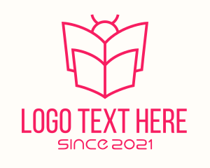 Bookshop - Bug Reading Book logo design