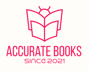 Bug Reading Book logo design