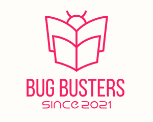 Bug Reading Book logo design