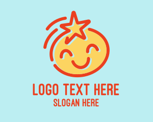 Laugh - Happy Star Face logo design