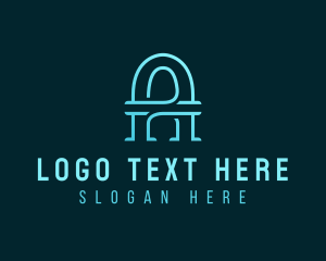 Steps - Window Arch Structure Letter A logo design