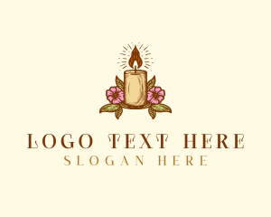 Candle - Floral Candle Decor logo design