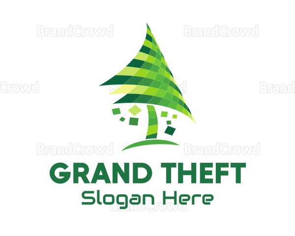 Digital Pixel Tree Logo