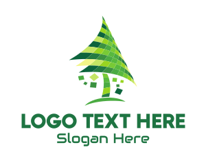 Pine - Digital Pixel Tree logo design