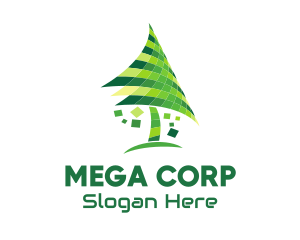 Digital Pixel Tree  logo design