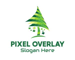 Digital Pixel Tree  logo design