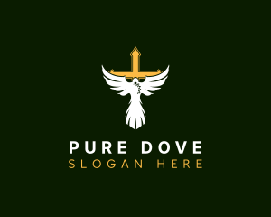 Catholic Dove Cross logo design