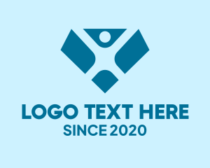 Small Business - Blue Person Diamond logo design