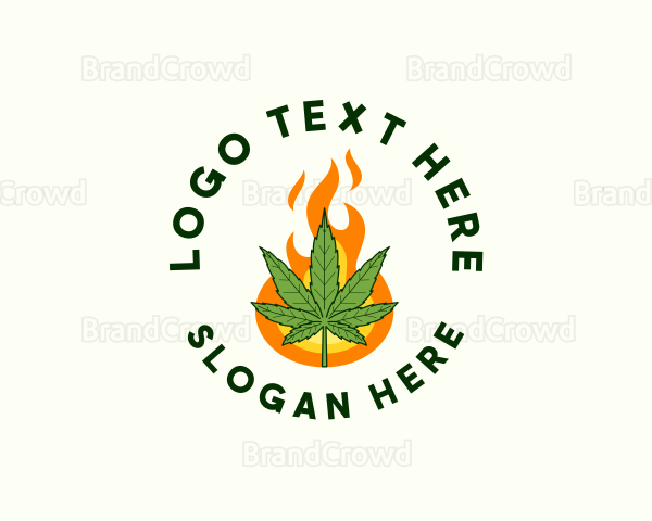 Fire Cannabis Badge Logo