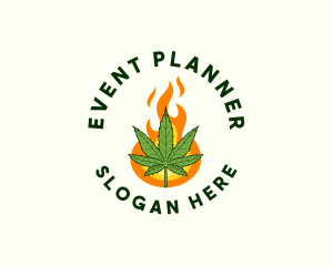 Fire - Fire Cannabis Badge logo design