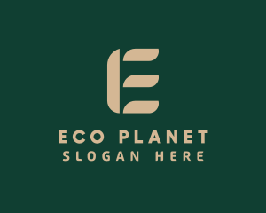 Eco Wellness Letter E logo design