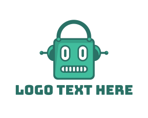 Shopping - Green Robot Shop logo design