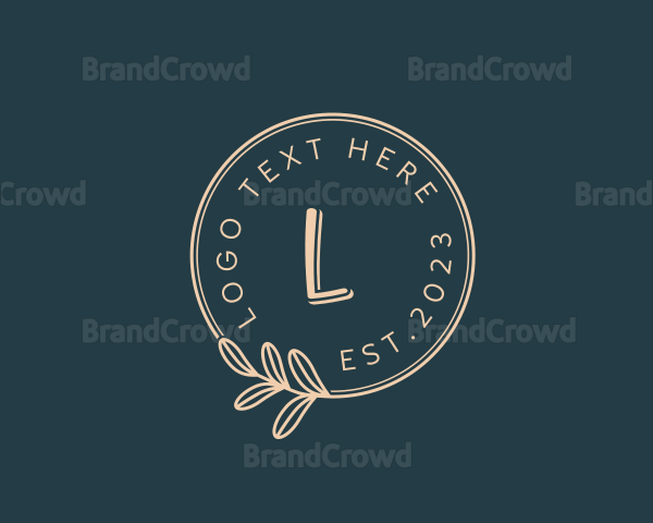 Organic Leaf Wreath Logo