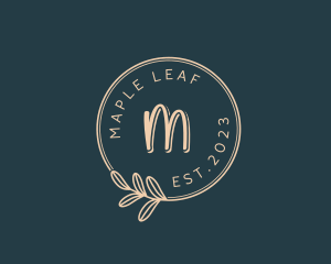 Organic Leaf Wreath  logo design