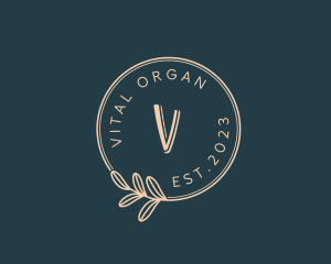 Organic Leaf Wreath  logo design