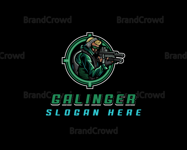 Soldier Military Shooting Logo
