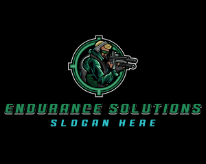 Soldier Military Shooting logo design