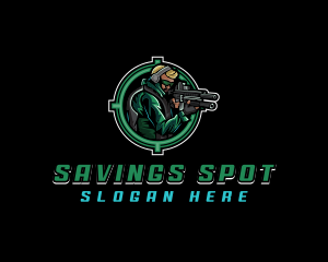 Soldier Military Shooting logo design