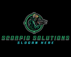 Soldier Military Shooting logo design