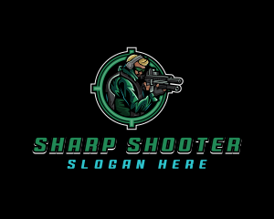 Rifle - Soldier Military Shooting logo design