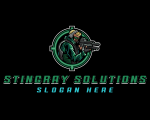 Soldier Military Shooting logo design